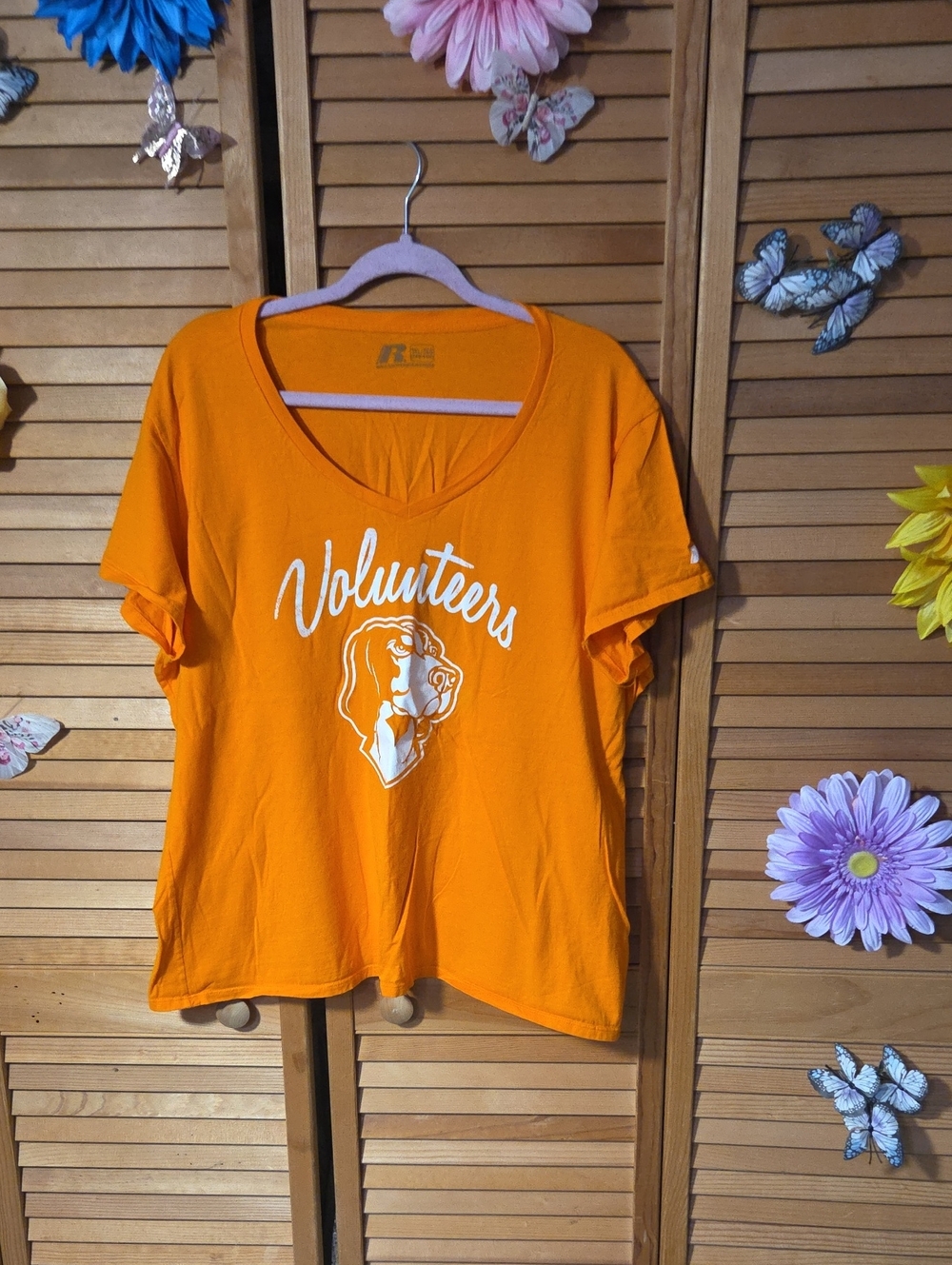 Russell Athletic Orange Tennessee Volunteers V-Neck Tee